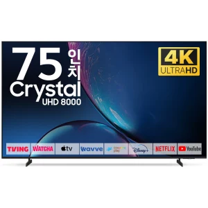 TOP10 75인치 TV 추천 추천 모델 삼성 TV 189cm(75인치) 25년형 크리스탈 UHD 4K LED 스마트 티비 75U8000F 로컬변경, 방문설치, 스탠드형, 75U8000F, 75인치