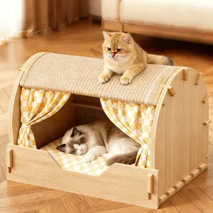TOP21 고양이 숨숨집 추천 추천 모델 콜콜러브 고양이 숨숨집 사계절용 대형 고급 빌라 고양이 스크래쳐 펫하우스