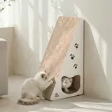 TOP20 고양이 스크래처 추천 추천 모델 레토 고양이 숨숨집 하우스형 수직 스크래처 80cm, 화이트, 1개