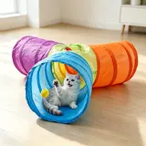 TOP18 고양이 터널 추천 추천 모델 고양이 터널 게임하우스 반려묘 실내 접이식 3방향 통로, 1개, 파란색 + 초록색 + 주황색 + 보라색
