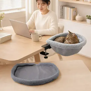 TOP13 고양이 창문 해먹 추천 추천 모델 YAPOGI 따뜻한 무타공 고양이 해먹 책상옆 반려묘 침대, 1개, 그레이