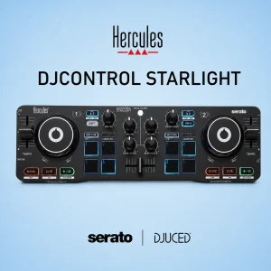 TOP7 입문용 DJ 컨트롤러 추천 추천 모델 허큘레스 HERCULES STARLIGHT DJ컨트롤러 디제잉장비 (Serato DJ 지원) [공식수입정품 1년 A/S]