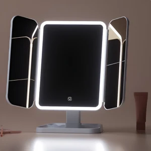 TOP7 화장대 놓을 곳 없는 작은 책상 LED 메이크업 거울 추천 추천 모델 하루 접이식 화장대 무선 LED 조명 탁상 거울, 스노우 화이트