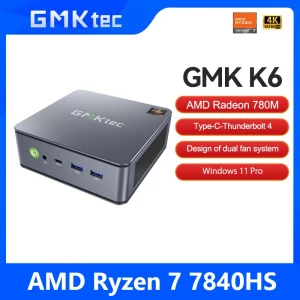 TOP7 미니 PC 추천 추천 모델 GMKtec 미니 PC GMK K6 AMD R7-7840HS NUCBOX 듀얼 팬 시스템 디자인 윈도우 11 Pro 라데온 ™ 780M T 유형