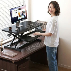 TOP7 좁은 책상에서 서서 일하고 싶은 사람 스탠딩 데스크 컨버터 추천 추천 모델 아이언백 스탠딩 데스크 컨버터 높이조절 접이식 책상 척추건강, 옵시디언 블랙 단층 공압식
