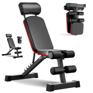 TOP10 가정용 웨이트 벤치 추천 추천 모델 FITNEST 트레이닝 벤치, 다기능 싯업 벤치, 접이식, 최대 하중 150kg, 플랫 벤치, 근력 운동, 각도 조절 용이, 복근 등근 운동, 덤벨 벤치, 확장 가능, 보관 용이, 붉은색